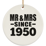 74th Anniversary Mr & Mrs Since 1950 - Circle Ornament