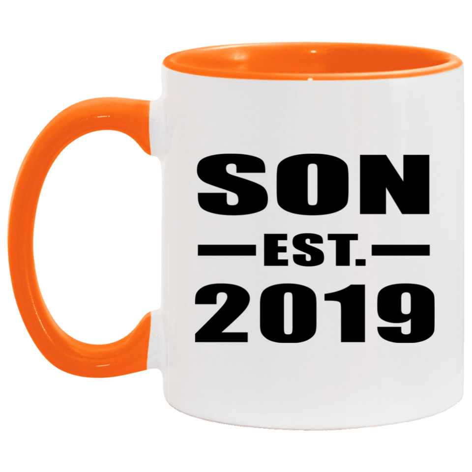 Son Established EST. 2019 - 11oz Accent Mug Orange