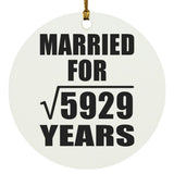 77th Anniversary Married For Square Root of 5929 Years - Circle Ornament