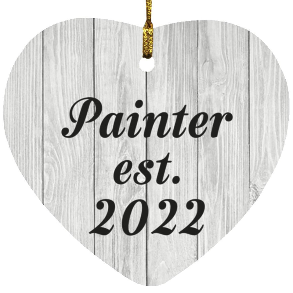 Painter Established Est. 2022 - Heart Ornament F
