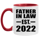 Father In Law Established EST. 2022 - 11oz Accent Mug Red