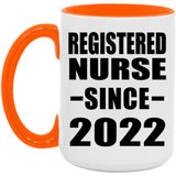 Registered Nurse Since 2022 - 15oz Accent Mug Orange