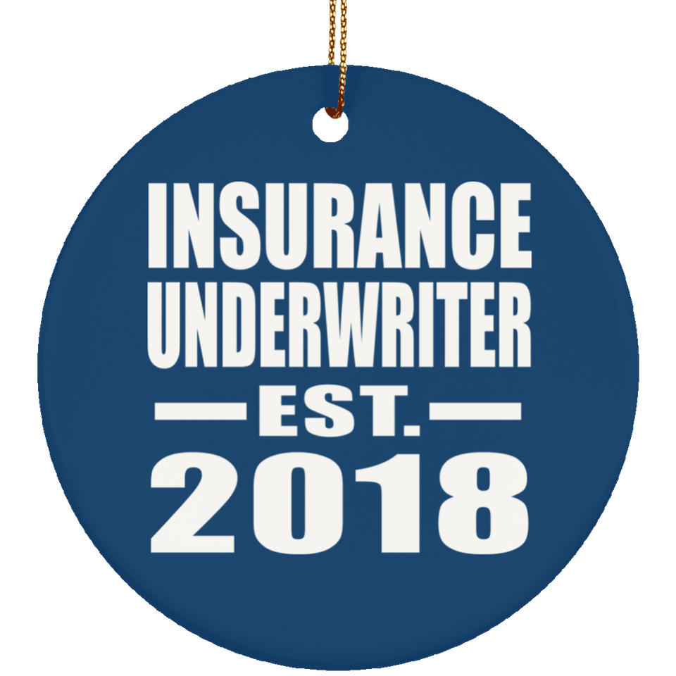Insurance Underwriter Established EST. 2018 - Circle Ornament