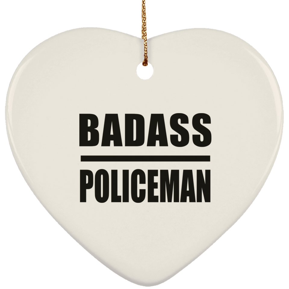 Badass Policeman - Heart Ornament