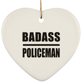 Badass Policeman - Heart Ornament