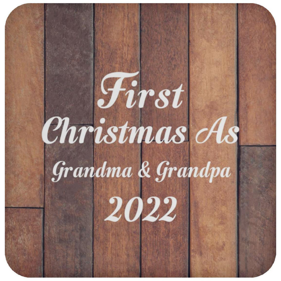First Christmas As Grandma & Grandpa 2022 - Drink Coaster E
