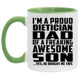 Proud Dietician Dad Of Awesome Son - 11oz Accent Mug Green