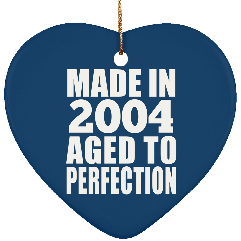 20th Birthday Made In 2004 Aged to Perfection - Heart Ornament