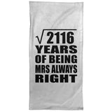 46th Anniversary Square Root of 2116 Years Mrs Always Right - Hand Towel