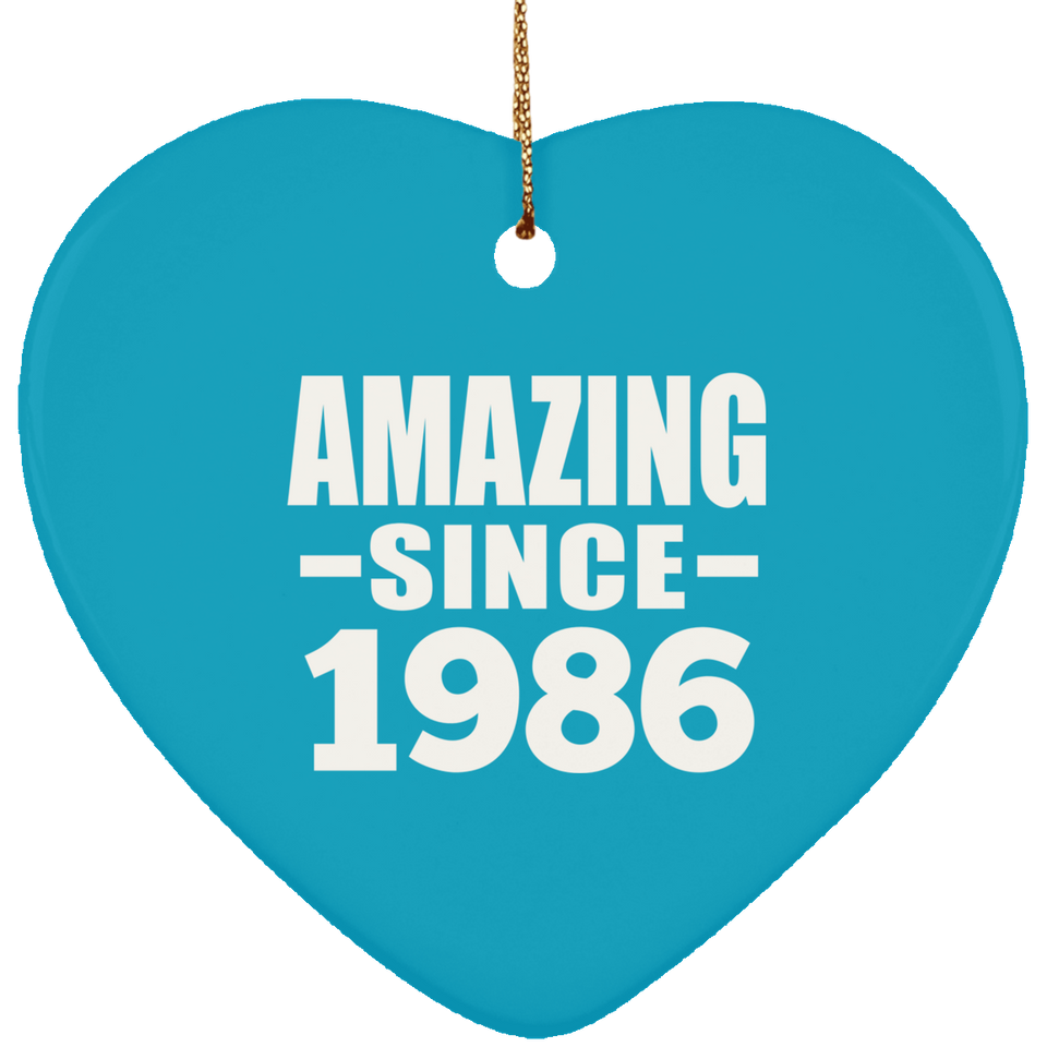38th Birthday Amazing Since 1986 - Heart Ornament