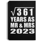 19th Anniversary Square Root of 361 Years As Mr & Mrs 2023 - Canvas Portrait