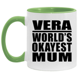 Vera World's Okayest Mum - 11oz Accent Mug Green