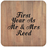 First Year As Mr & Mrs Reed - Drink Coaster C