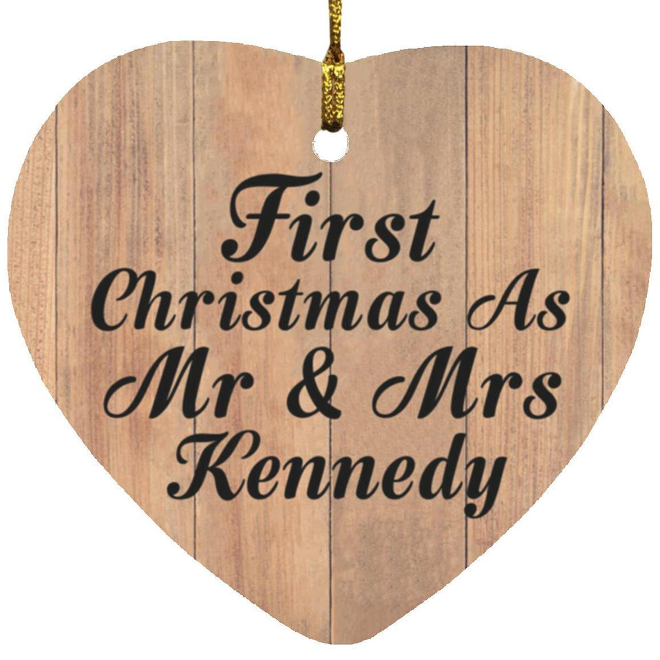 First Christmas As Mr & Mrs Kennedy - Heart Ornament C