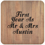 First Year As Mr & Mrs Austin - Drink Coaster C