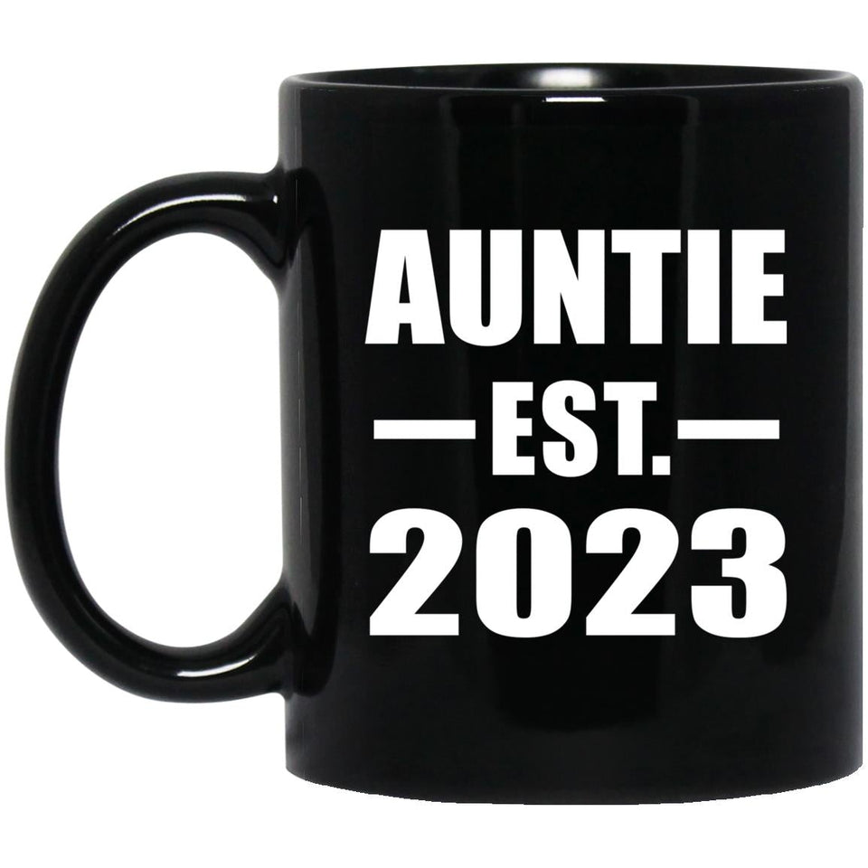 Auntie Established EST. 2023 - 11oz Coffee Mug Black