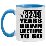 57th Anniversary Square Root of 3249 Years Lifetime To Go - 11oz Accent Mug Blue