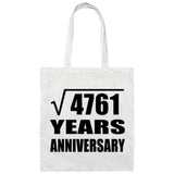 69th Anniversary Square Root of 4761 Years Anniversary - Tote Bag White