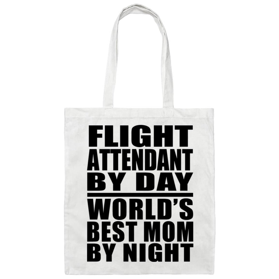 Flight Attendant By Day World's Best Mom By Night - Tote Bag White