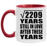 47th Anniversary Square Root of 2209 Years Still In Love - 11oz Accent Mug Red