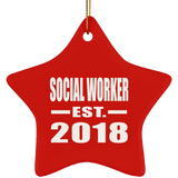 Social Worker Established EST. 2018 - Star Ornament