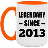 11th Birthday Legendary Since 2013 - 15oz Accent Mug Orange