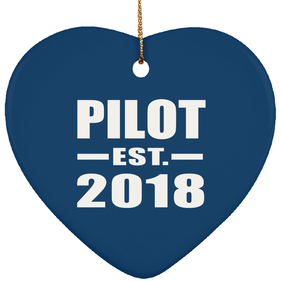 Pilot Established EST. 2018 - Heart Ornament