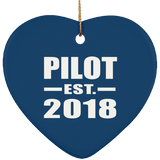 Pilot Established EST. 2018 - Heart Ornament