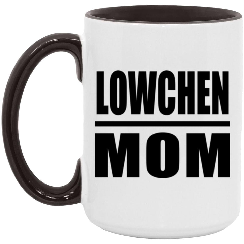 Lowchen Mom - 15oz Accent Mug Black
