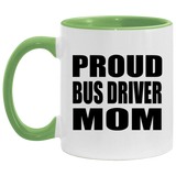 Proud Bus Driver Mom - 11oz Accent Mug Green