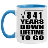 29th Anniversary Square Root of 841 Years Lifetime To Go - 11oz Accent Mug Blue