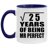 5th Anniversary Square Root Of 25 Years Of Mr Perfect - 11oz Accent Mug Purple