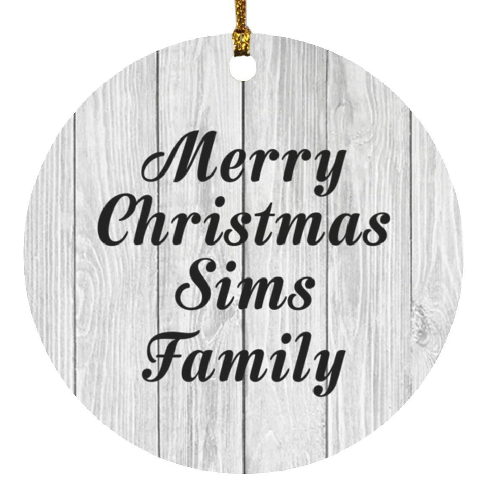 Merry Christmas Sims Family - Circle Ornament F