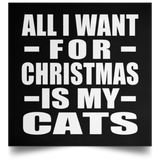 All I Want For Christmas Is My Cats - Poster Square