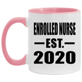 Enrolled Nurse Established EST. 2020 - 11oz Accent Mug Pink