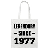 47th Birthday Legendary Since 1977 - Tote Bag White
