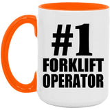 Number One #1 Forklift Operator - 15oz Accent Mug Orange