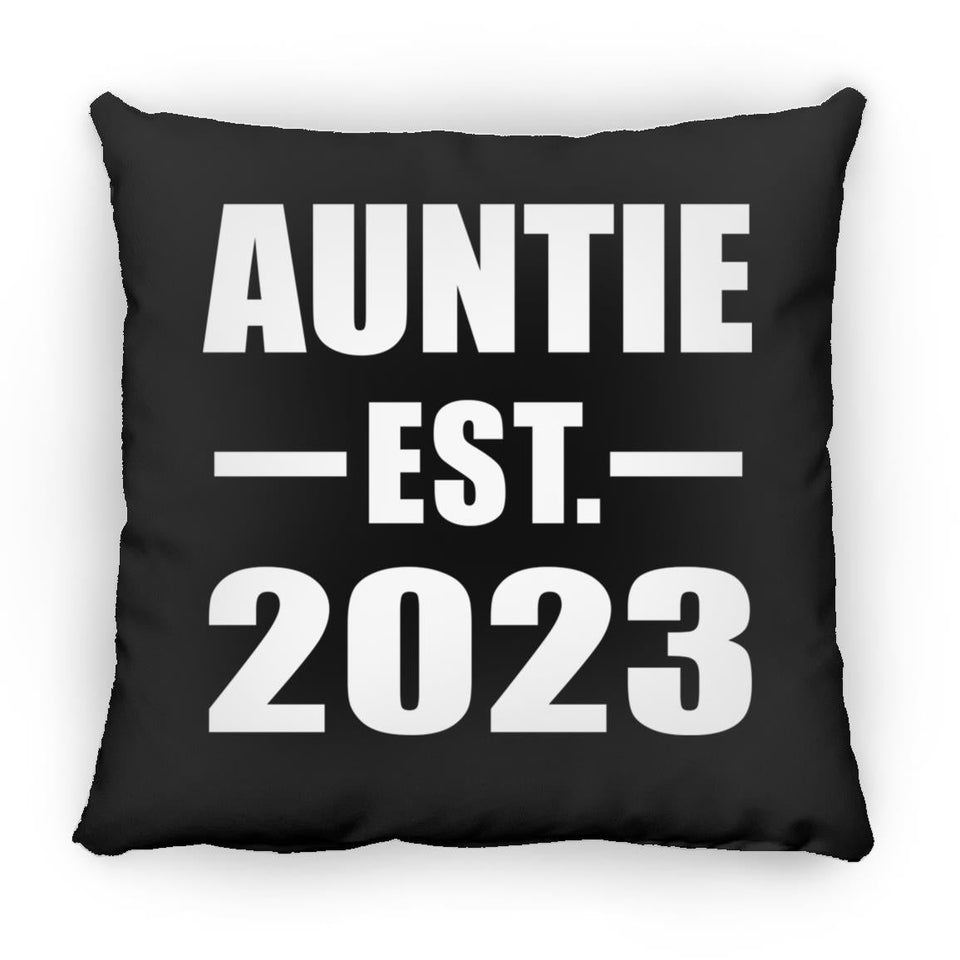 Auntie Established EST. 2023 - Throw Pillow Black