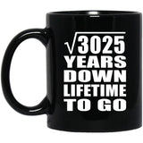 55th Anniversary Square Root of 3025 Years Lifetime To Go - 11oz Coffee Mug Black