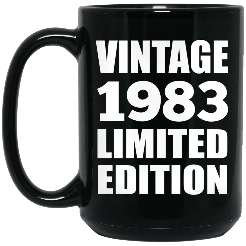 41st Birthday Vintage 1983 Limited Edition - 15oz Coffee Mug Black