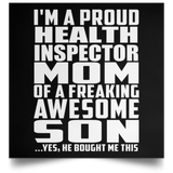 Proud Health Inspector Mom Of Awesome Son - Poster Square