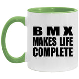 BMX Makes Life Complete - 11oz Accent Mug Green