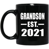 Grandson Established EST. 2021 - 11oz Coffee Mug Black