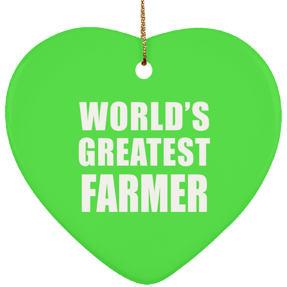 World's Greatest Farmer - Heart Ornament