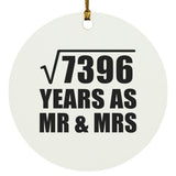 86th Anniversary Square Root of 7396 Years As Mr & Mrs - Circle Ornament