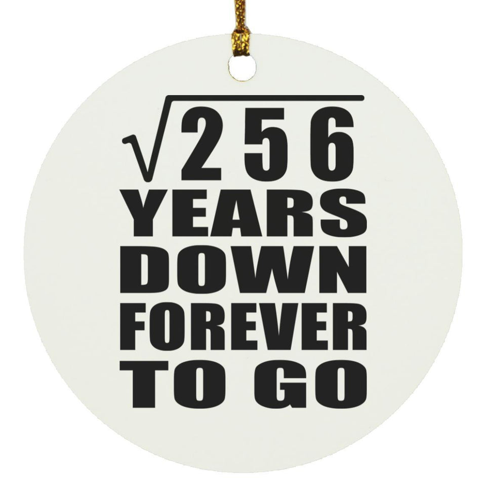 16th Anniversary Square Root of 256 Years Down Forever To Go - Circle Ornament
