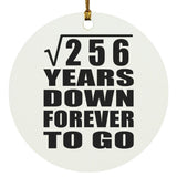 16th Anniversary Square Root of 256 Years Down Forever To Go - Circle Ornament