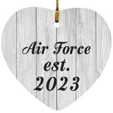 Air Force Established Est. 2023 - Heart Ornament F