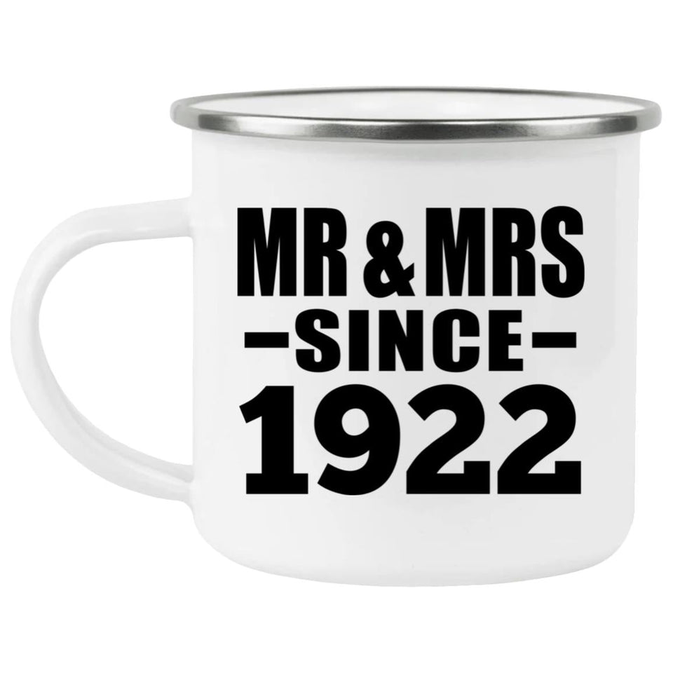 102nd Anniversary Mr & Mrs Since 1922 - 12oz Camping Mug