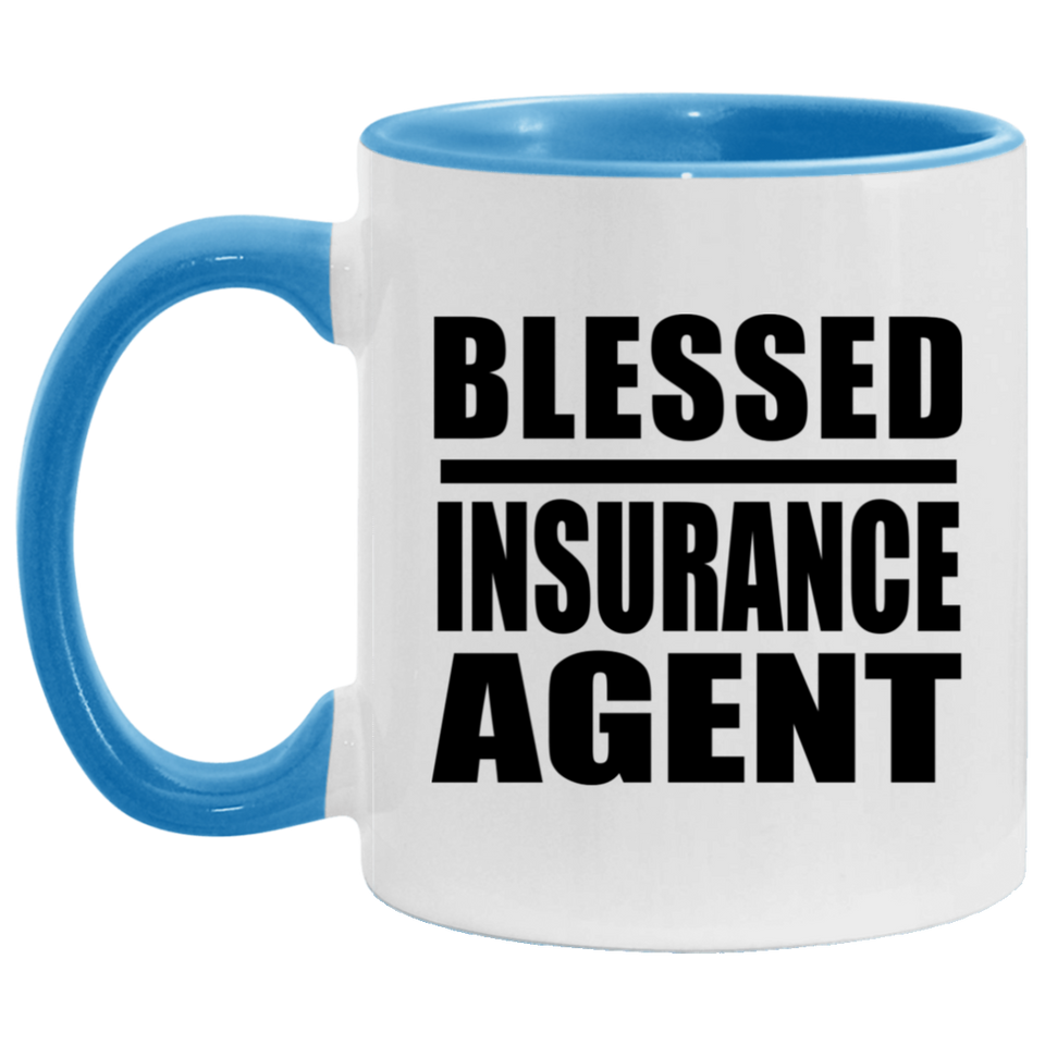 Blessed Insurance Agent - 11oz Accent Mug Blue